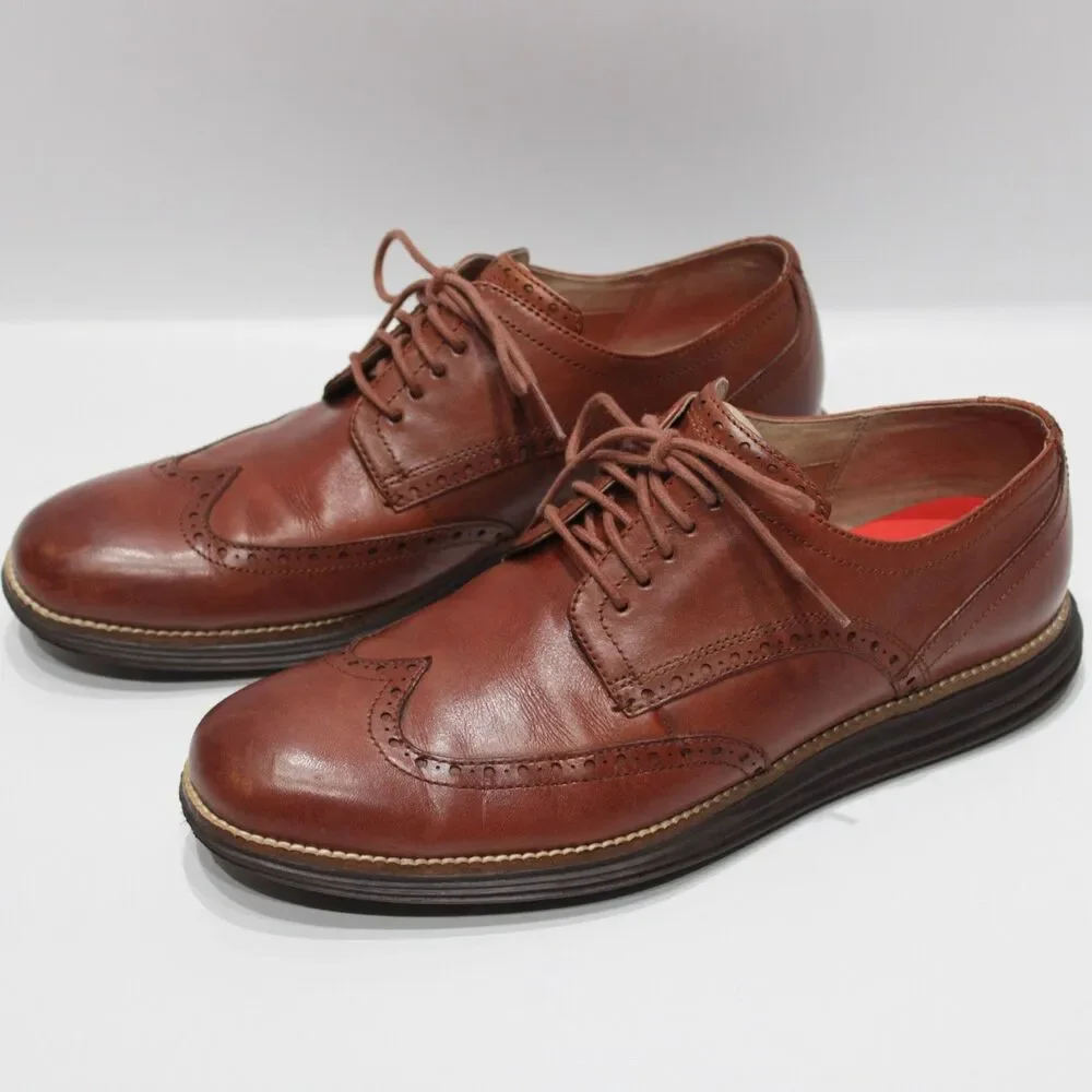 Cole Haan Original Grand Wingtip Oxford Shoes Brown Leather Men Size 10.5M - Picture 5 of 16